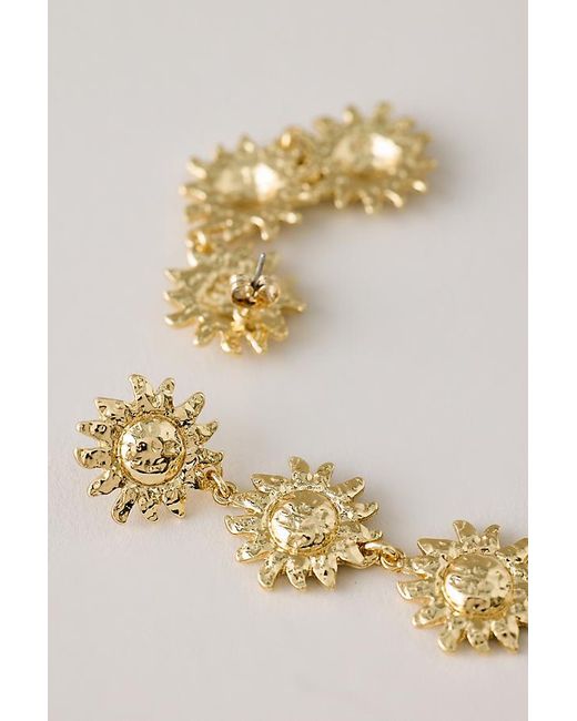 By Anthropologie Brown Sunflower Drop Earrings