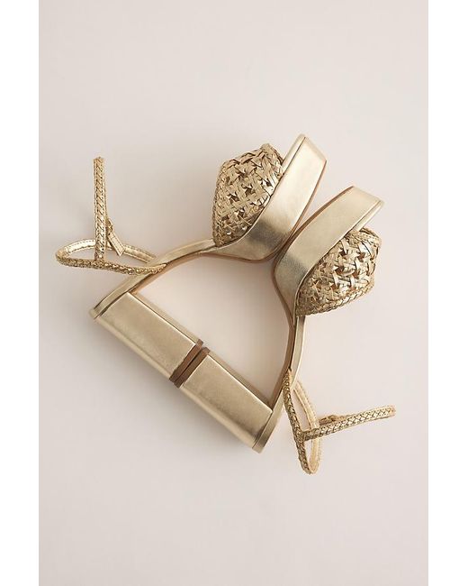 By Anthropologie Natural Woven Platform Heels