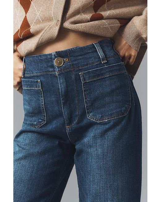 Maeve Blue The Colette Crop Wide-Leg Jeans By