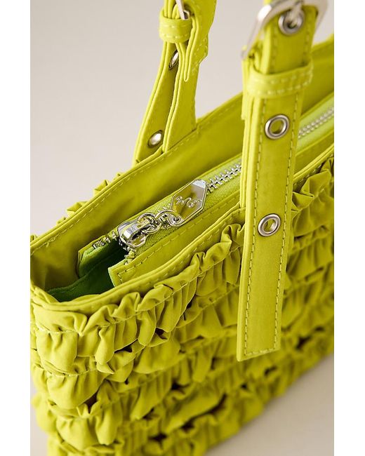 Damson Madder Yellow Sophia Ruffle Baguette Bag