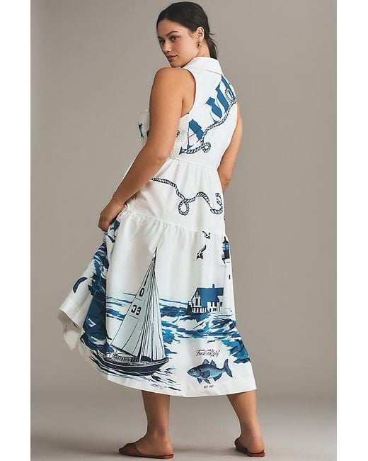 Maeve Multicolor Sleeveless Midi Shirt Dress
