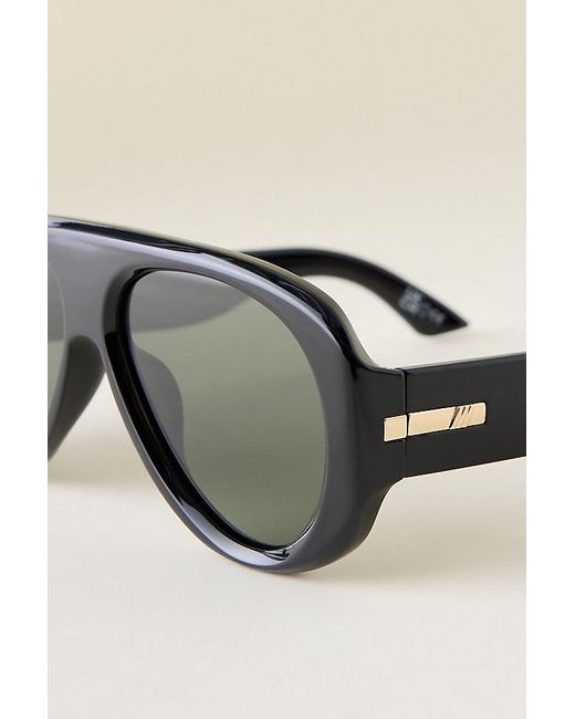 Le Specs Green Dream Boat Oversized Aviator Sunglasses
