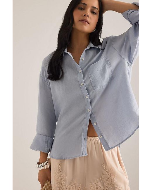 Maeve Gray The Shrunken Bennet Linen Buttondown Shirt By