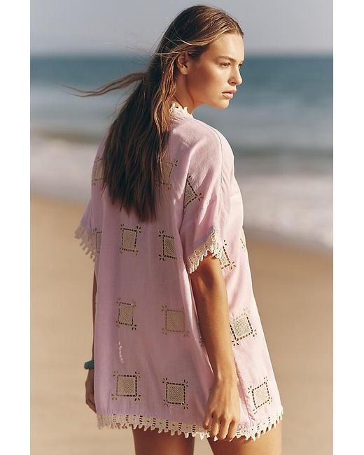 Celandine Pink Boxy Tile Cover-Up