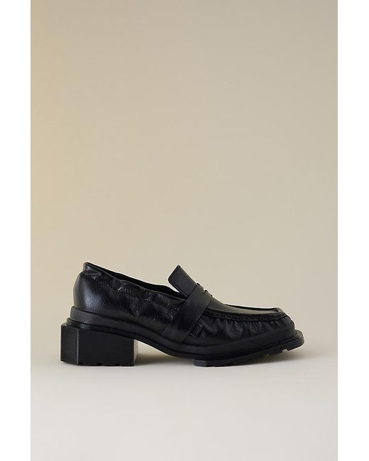 Dr. Martens Black Maybole Ruched Leather Loafers
