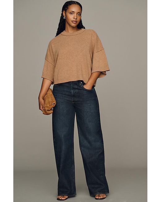 By Anthropologie Green The Goldie Crew-Neck Cashmere Jumper