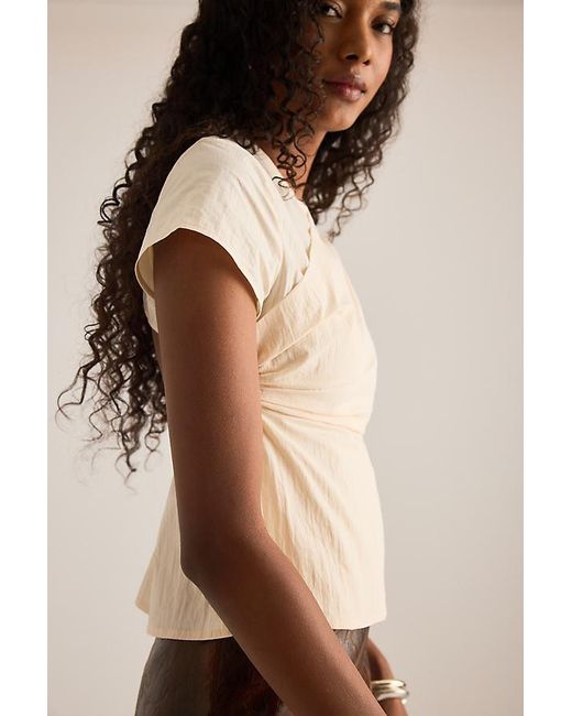 laagam Natural Raven Draped Blouse