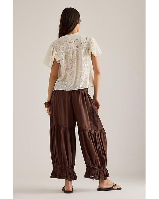 By Anthropologie Purple Lace Genie Balloon Trousers