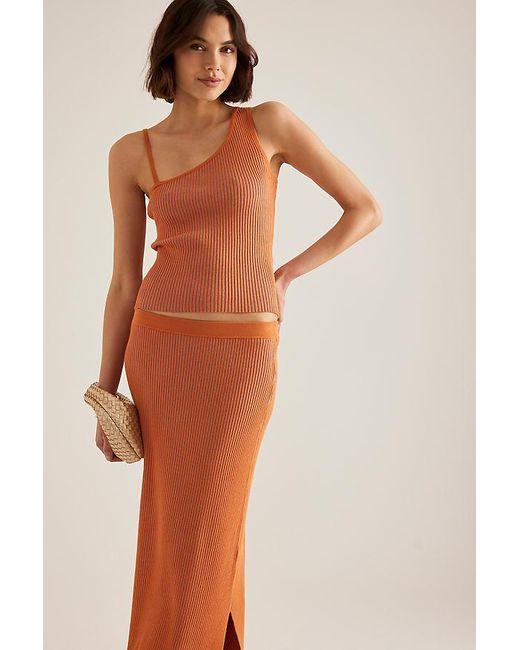 Samsøe & Samsøe Yellow Sacheryl Rib Knit Maxi Skirt