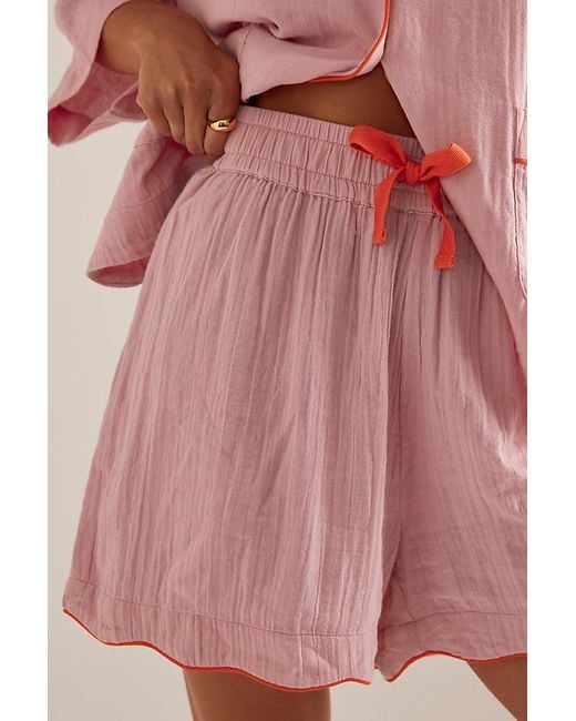 TBCo Pink Short Scallop-Trim Pyjama Set