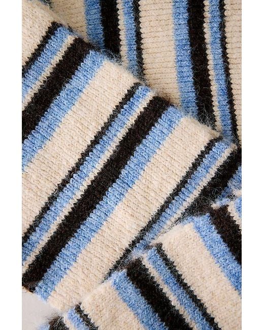 By Anthropologie Blue Striped Hooded Scarf