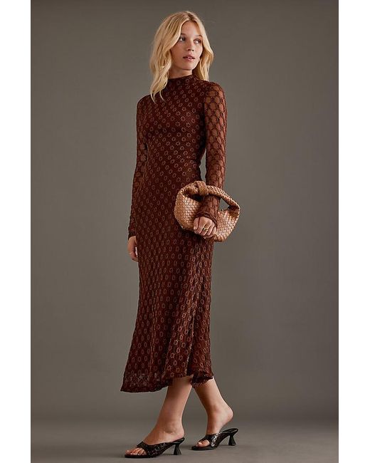 bardot ola lace midi dress Bardot Ola Long Sleeve Midi Dress Navy