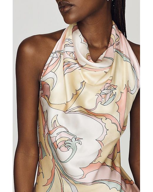 Maeve Natural Silky Cowl Neck Top