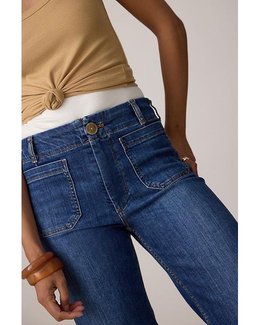 Maeve Blue The Colette Crop Wide-Leg Jeans By