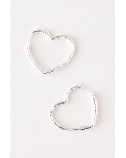 Enamel Copenhagen White Medium Heart Hoop Earrings