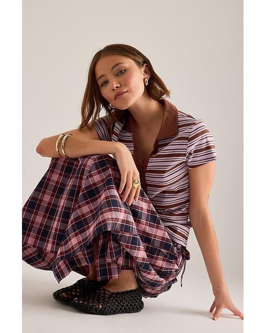 Damson Madder Purple Josie Pleated Midi Skirt