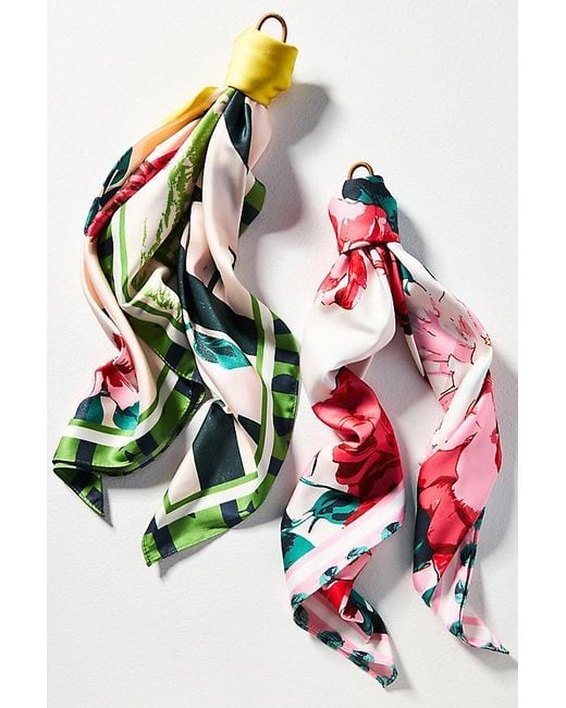 By Anthropologie Red Gardenia Floral Headscarf
