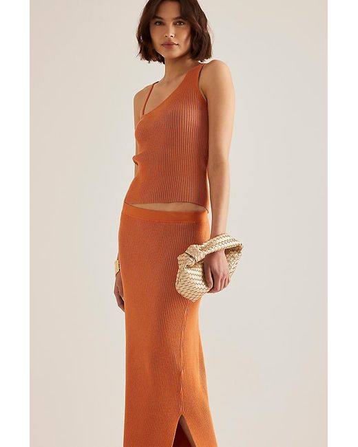 Samsøe & Samsøe Yellow Sacheryl Rib Knit Maxi Skirt