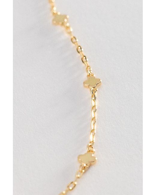 By Anthropologie Natural Tiny Clover Chain Necklace