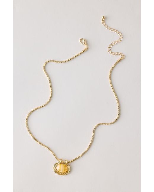 Anthropologie Natural Stone Pendant Chain Necklace