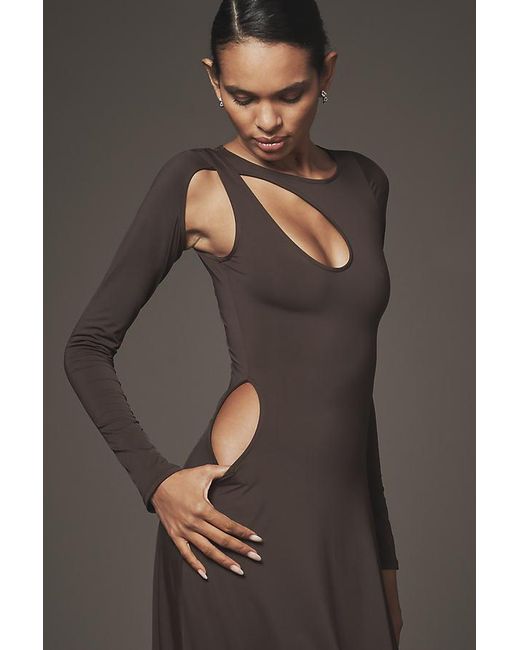 WeWoreWhat Black Long-Sleeve Cut-Out Maxi Dress