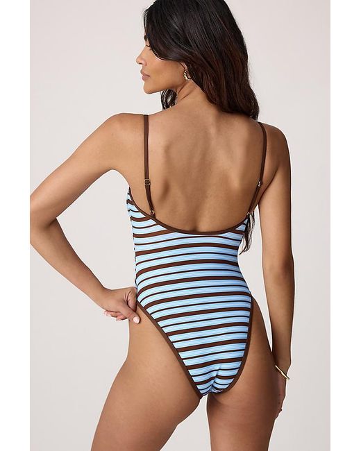 4th & Reckless Blue Bianca Stripe One-Piece Swimsuit
