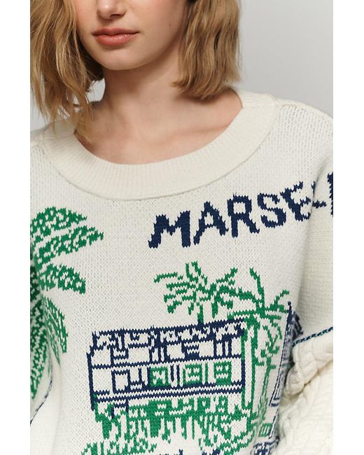 Maeve Red Graphic Cable-Knit Jumper