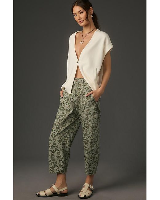 By Anthropologie Black The Camden Utility Barrel Trousers