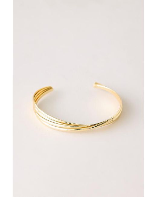 By Anthropologie Natural Twist Ribbed Cuff Bracelet