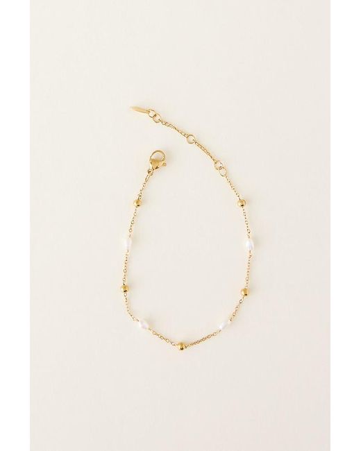 By Anthropologie Brown Water-Resistant Beaded Faux-Pearl Bracelet