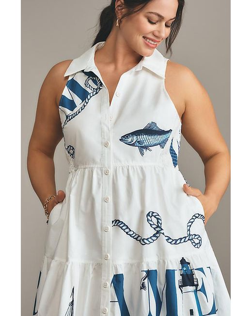 Maeve Multicolor Sleeveless Midi Shirt Dress