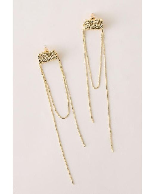 By Anthropologie Natural Statement Chain Drop Earrings