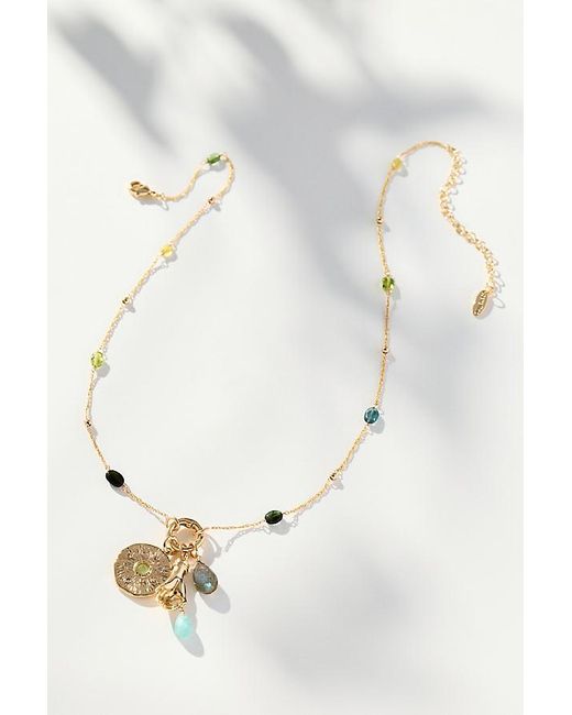 By Anthropologie White Charmed Pendant Necklace