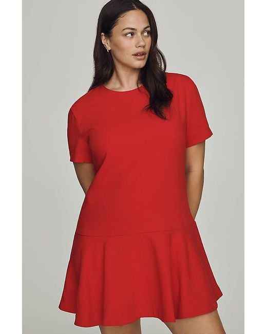 Maeve Blue Drop-Waist Mini Swing Dress
