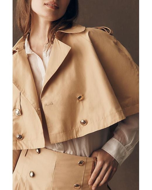 Maeve Brown Cropped Trench Cape