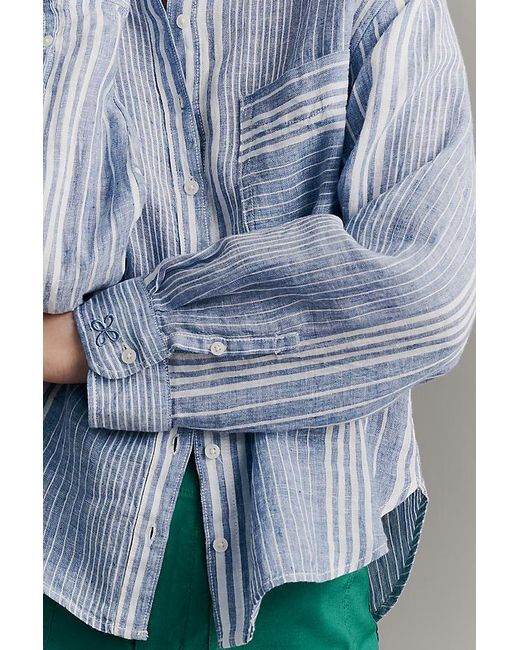 Maeve Natural The Shrunken Linen Bennet Buttondown Shirt By