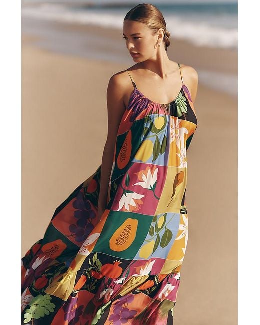Celandine Multicolor The Malika Printed Gauze Maxi Dress By