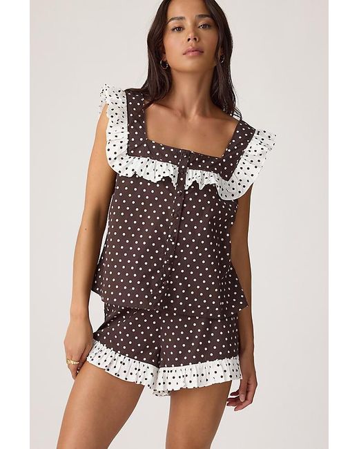 It's 9pm Multicolor Lucia Polka Dot Short Ruffle Pyjama Set