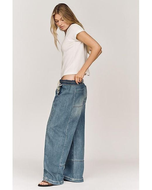 Pilcro Blue The Izzie Relaxed Full-Length Pull-On Barrel Jeans By
