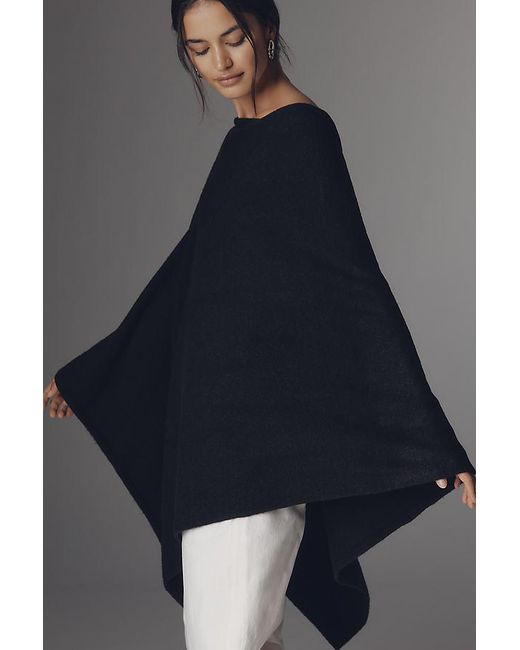 Flat White Blue Lightweight Knit Poncho