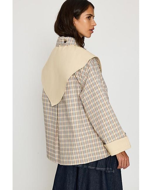 Damson Madder Blue Jerry Reversible Crop Trench Coat