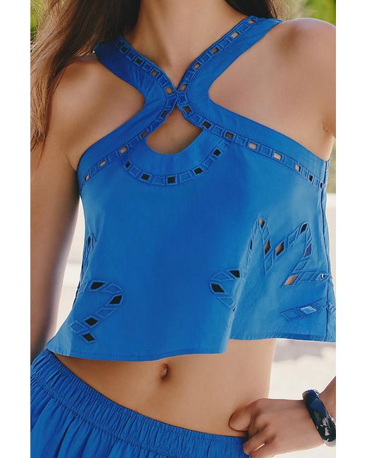 Celandine Blue Cutwork Sun Top