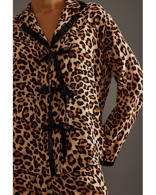 Sleeper Brown Bow Leopard Pyjama Set