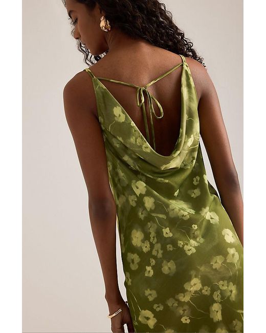 SELECTED Green Giona Cami Cowl-Neck Maxi Dress