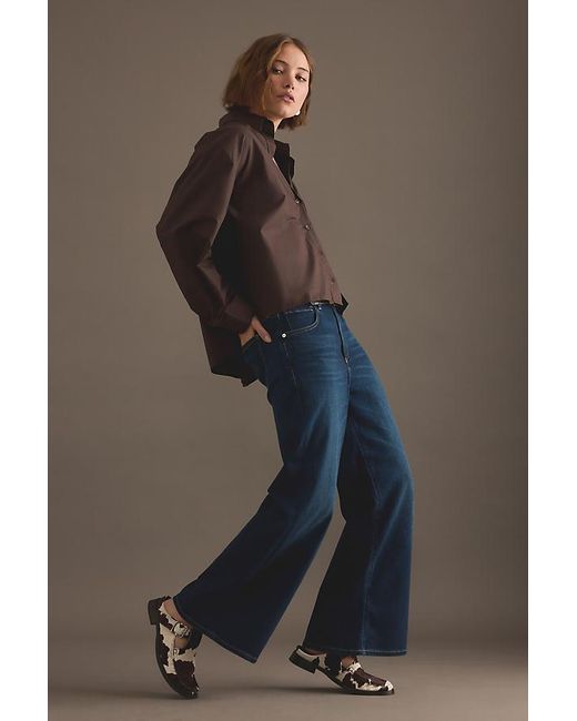 Citizens of Humanity Blue Lyra Wide-Leg Crop Jeans