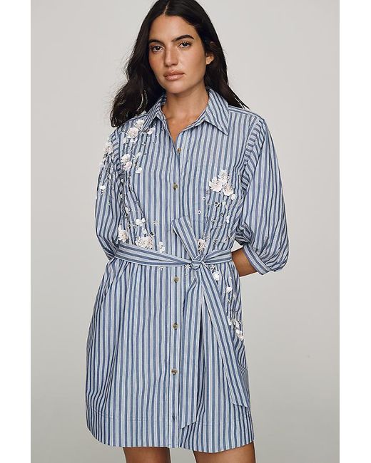 Maeve Blue The Mona Mini Shirt Dress By