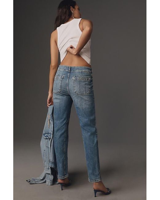 Pilcro Gray The Wanderer Mid-Rise Relaxed-Leg Jeans