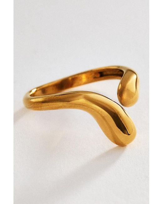 By Anthropologie Metallic Open Molten Ring