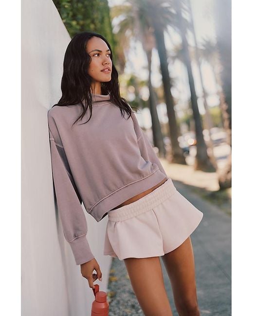 Daily Practice Natural Throw & Go Cropped Long Sleeve Top