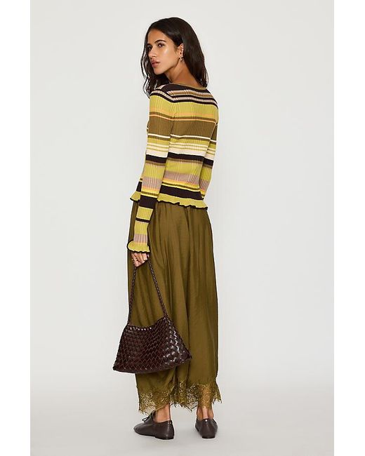 By Anthropologie Yellow Emily Slim Ribbed Cardigan